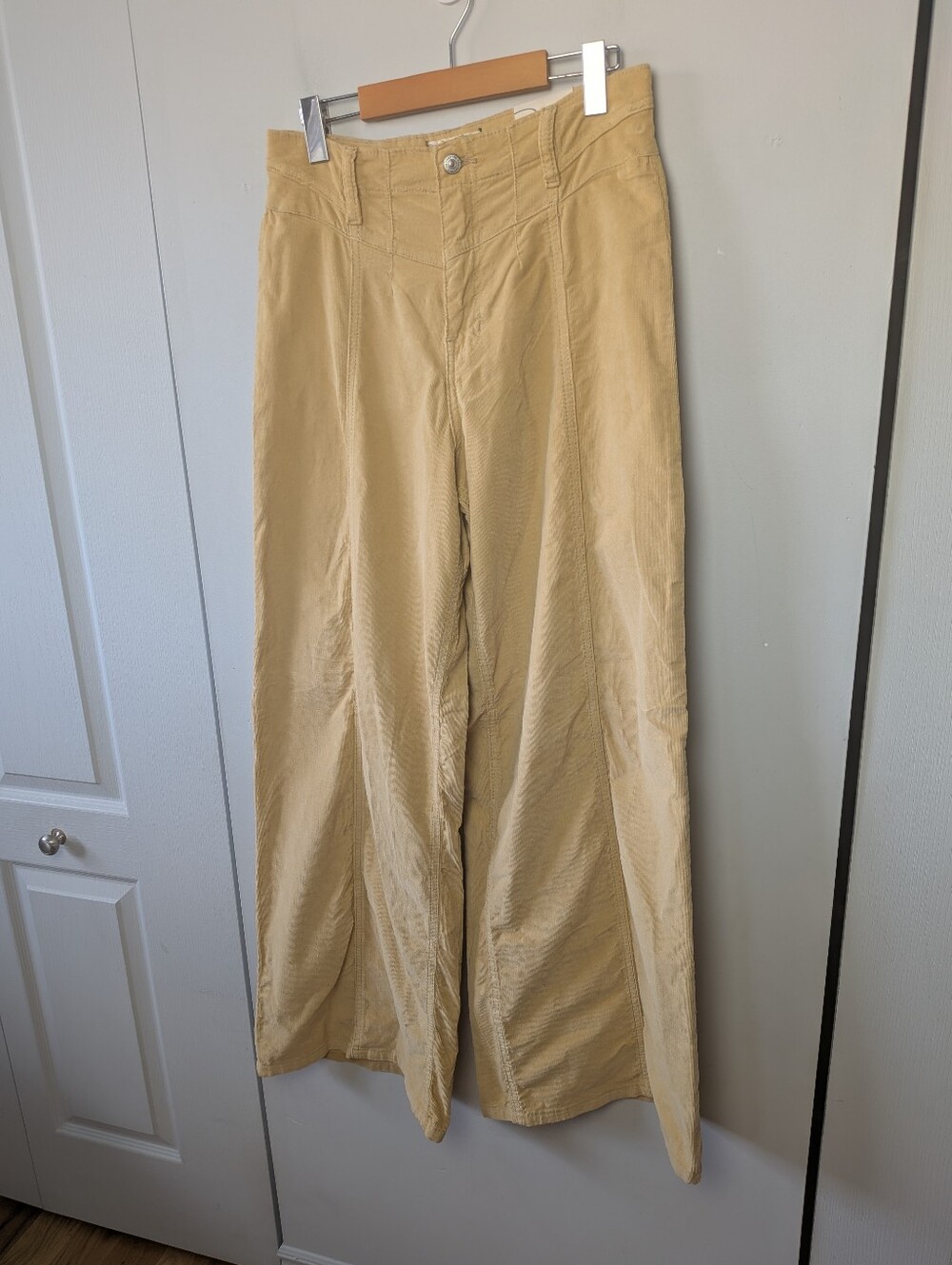 WE THE FREE Free People High Waist Corduroy Wide Leg Women Pants Stretch Size 29